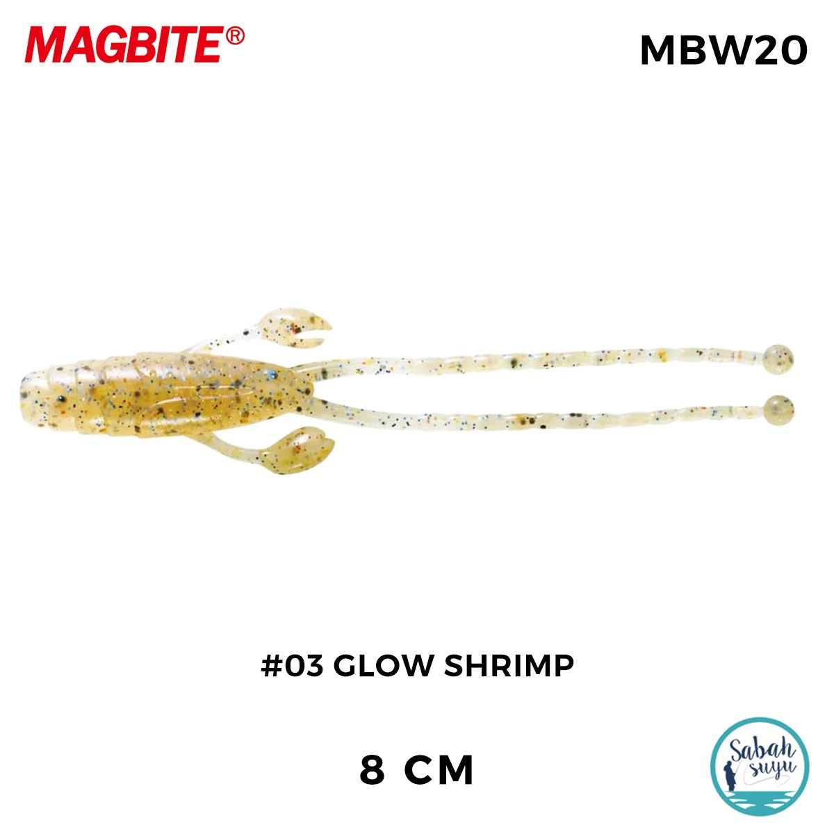 Magbite Higedan 8cm #03 Glow Shrimp Kokulu Silikon Yem (5 Adet)