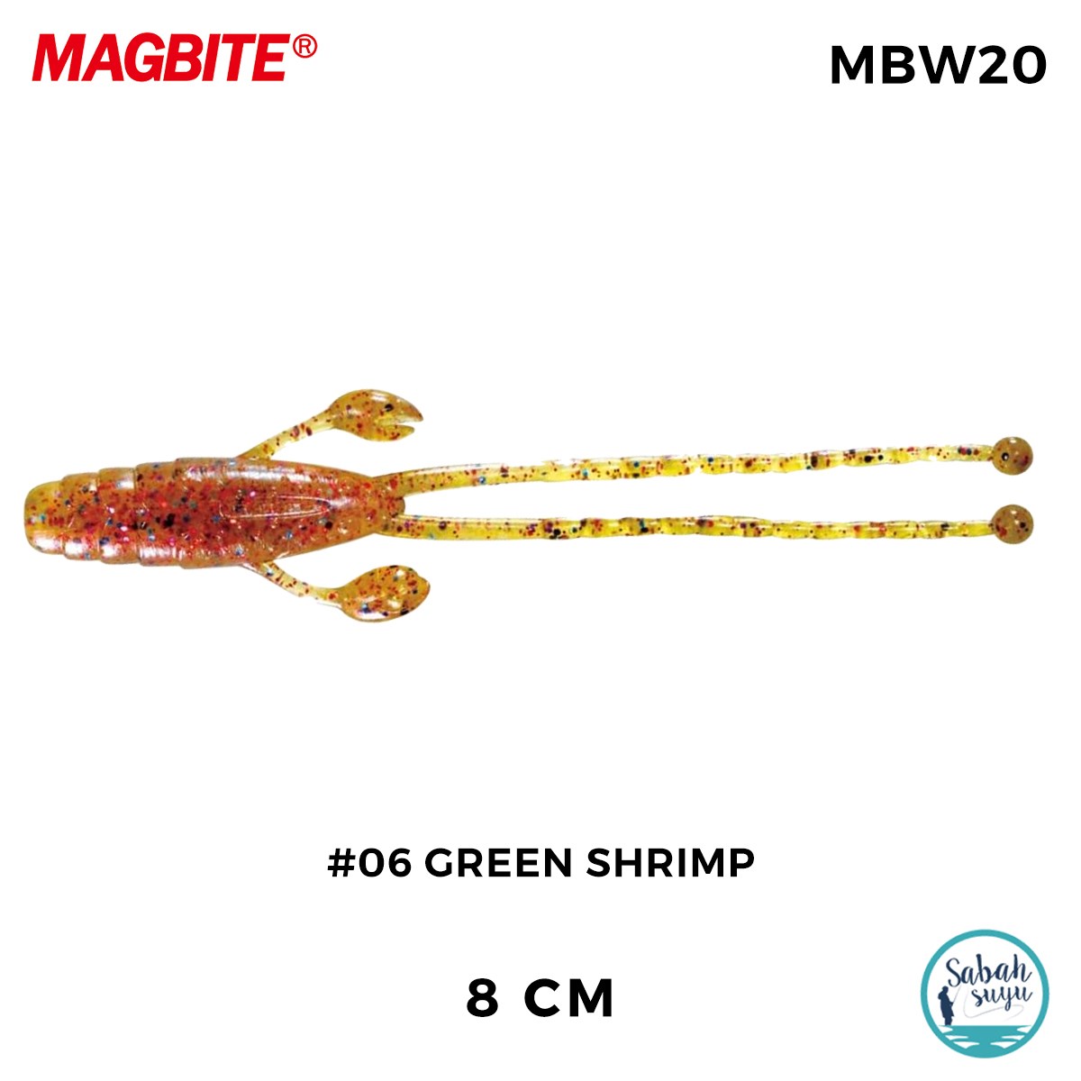 Magbite Higedan 8cm #06 Green Shrimp Kokulu Silikon Yem (5 Adet)