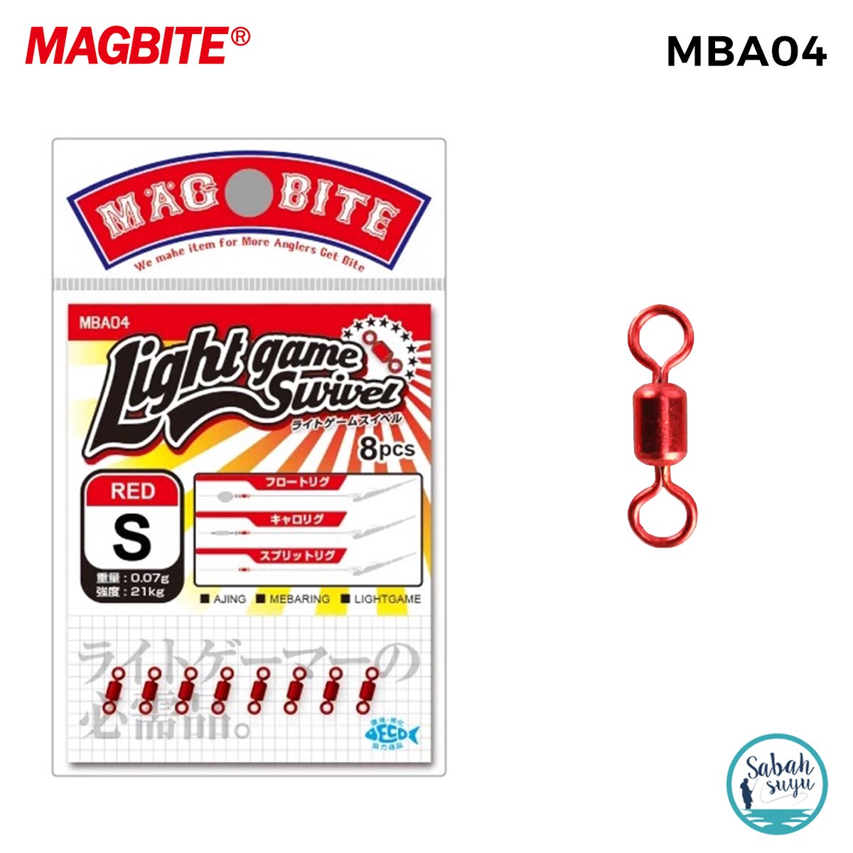 Magbite Light Game Swivel Fırdöndü Kırmızı #S (8 Adet)