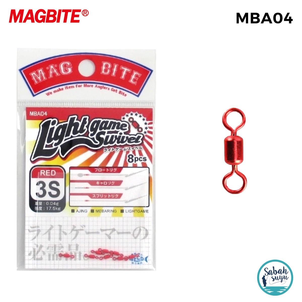 Magbite Light Game Swivel Fırdöndü Kırmızı #3S (8 Adet)
