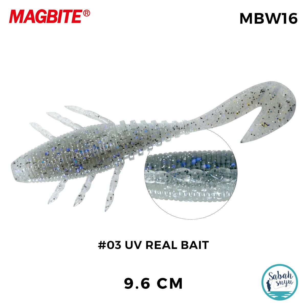 Magbite Pull Grab 9.6cm #03 UV Real Bait Kokulu Silikon Yem (5 Adet)