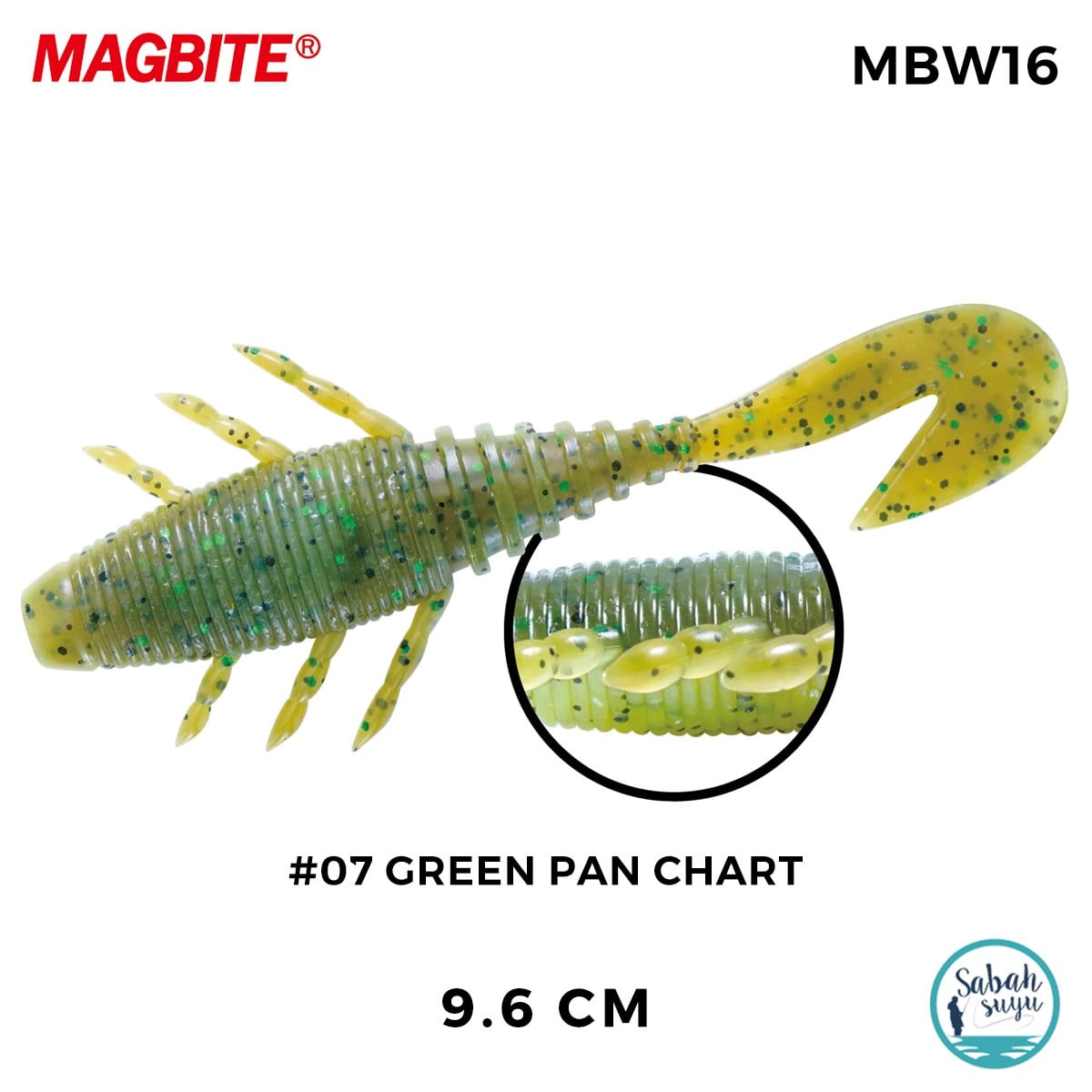 Magbite Pull Grab 9.6cm #07 Green Pan Chart Kokulu Silikon Yem (5 Adet)