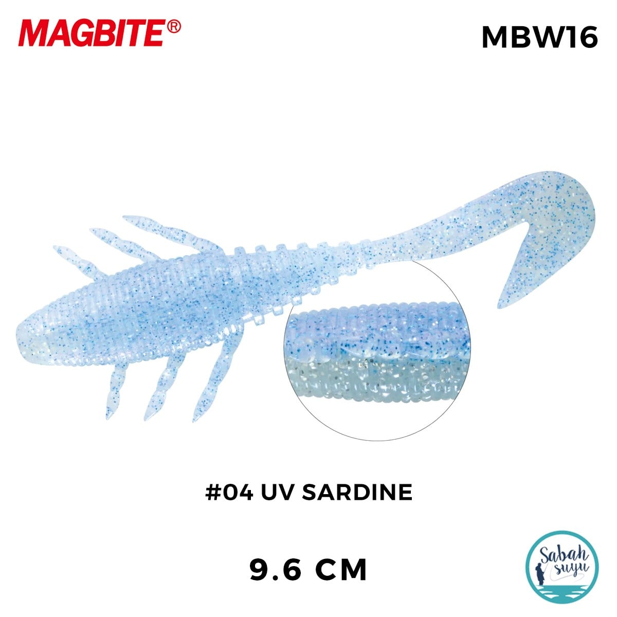 Magbite Pull Grab 9.6cm #04 UV Sardine Kokulu Silikon Yem (5 Adet)