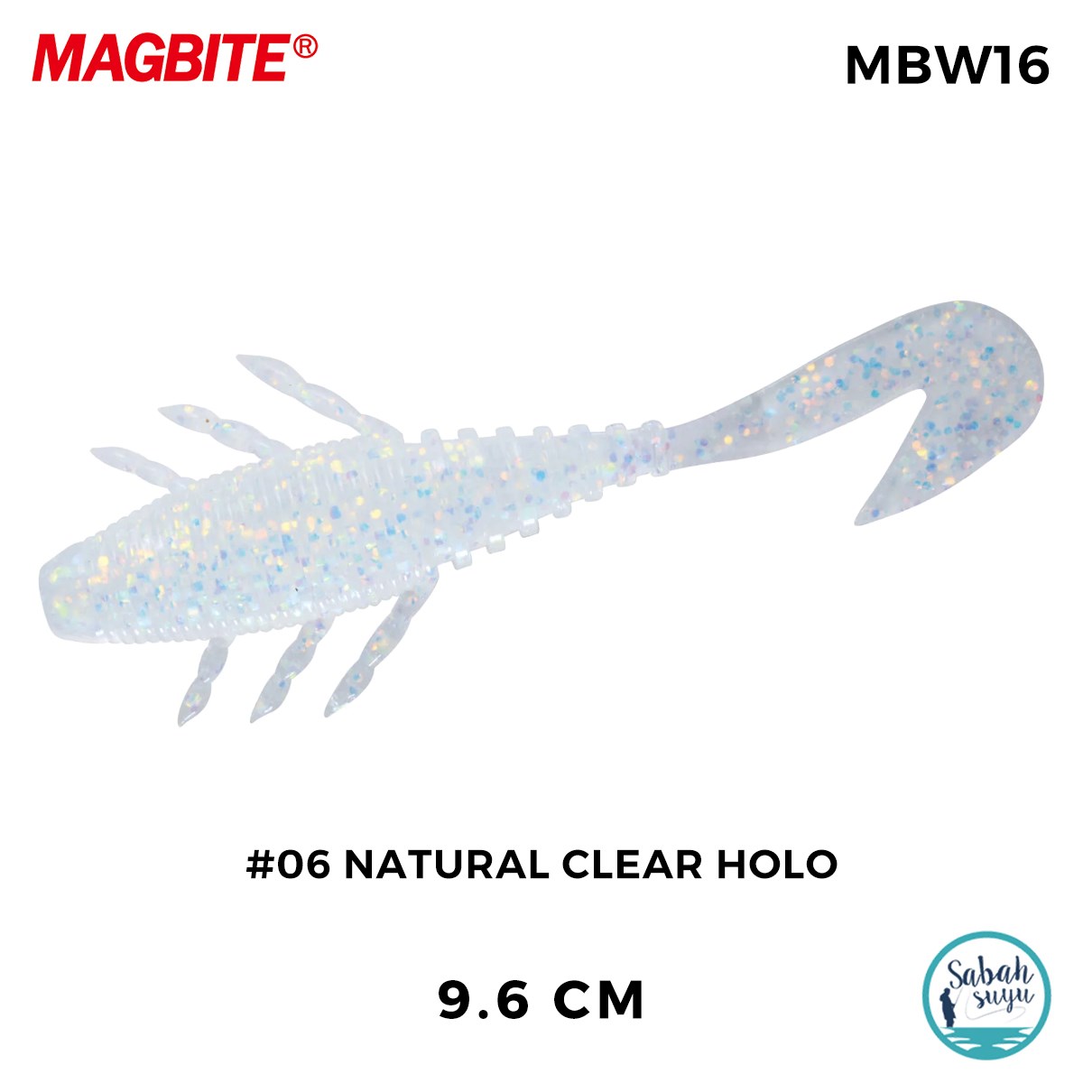 Magbite Pull Grab 9.6cm #06 Natural Clear Holo Kokulu Silikon Yem (5 Adet)