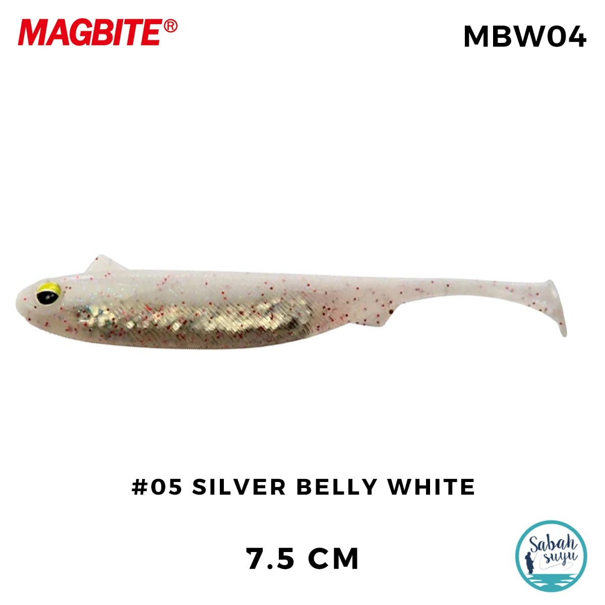 Magbite Snatch Bite Shad 7.5cm #05 Silver Belly White Silikon Balık (5 Adet)