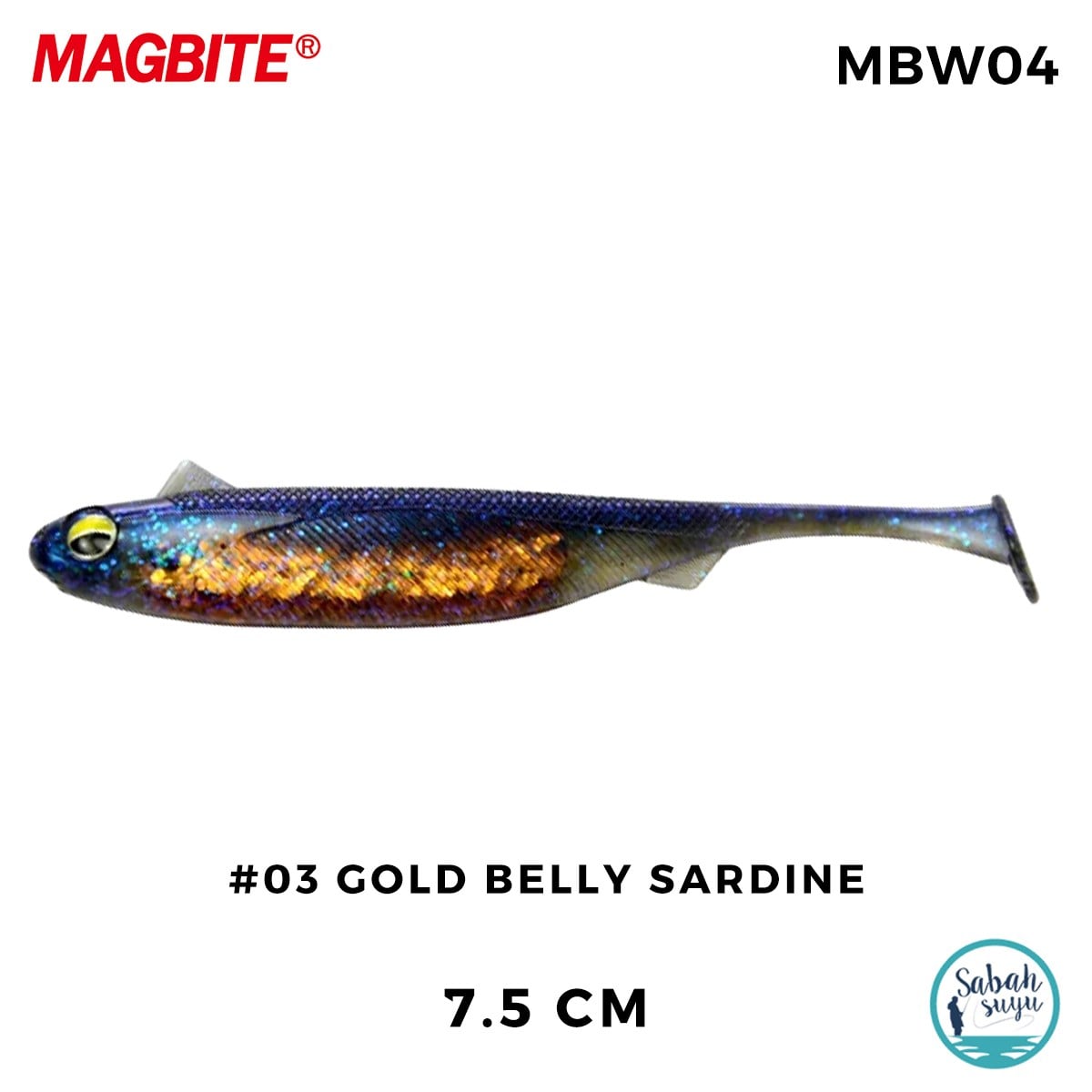 Magbite Snatch Bite Shad 7.5cm #03 Gold Belly Sardine Silikon Balık (5 Adet)