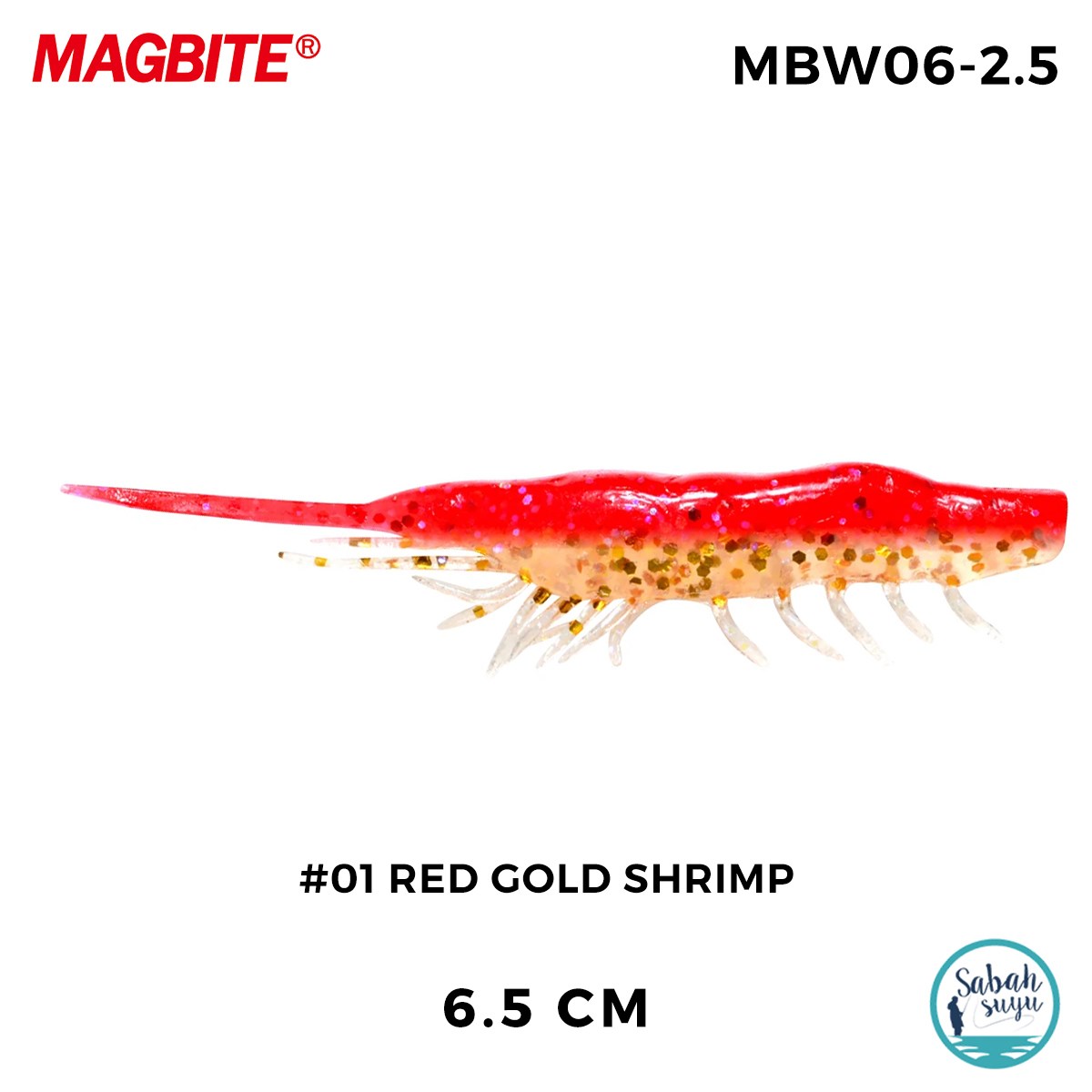 Magbite Snatch Bite Shrimp 6.5cm #01 Red Gold Shrimp (6 Adet)