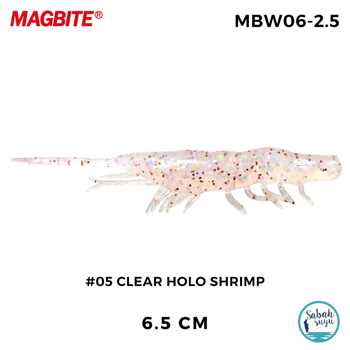 Magbite Snatch Bite Shrimp 6.5cm #05 Clear Holo Shrimp (6 Adet)
