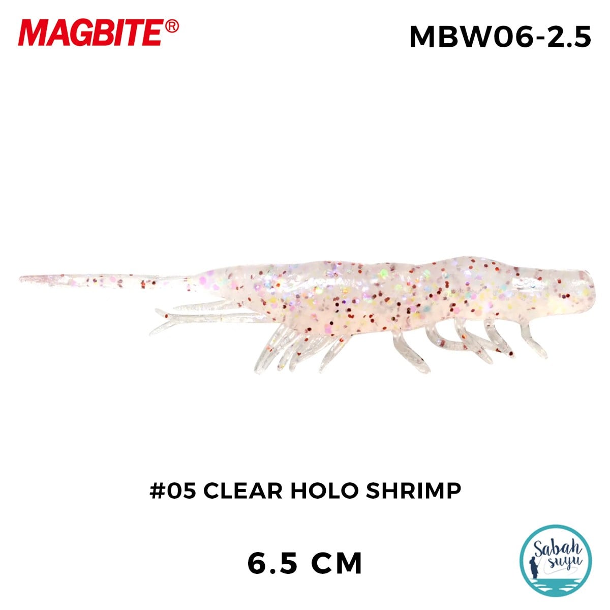 Magbite Snatch Bite Shrimp 6.5cm #05 Clear Holo Shrimp (6 Adet)