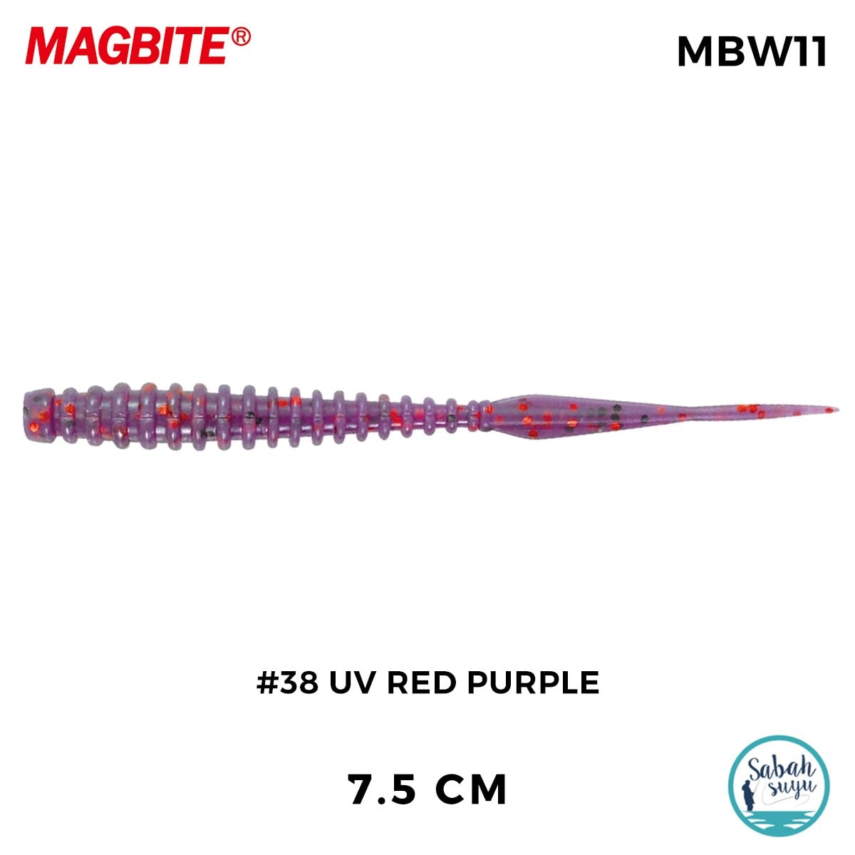 Magbite Tai Rubber Booty Boost 7.5cm #38 UV Red Purple Kokulu Silikon Yem (6 Adet)