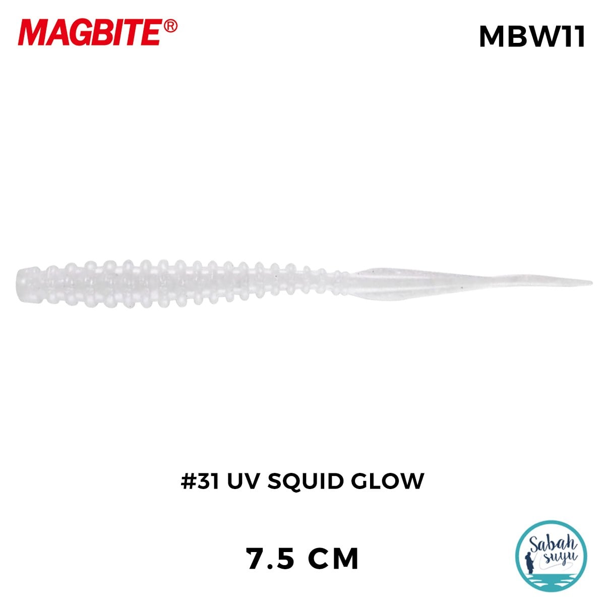 Magbite Tai Rubber Booty Boost 7.5cm #31 UV Squid Glow Kokulu Silikon Yem (6 Adet)