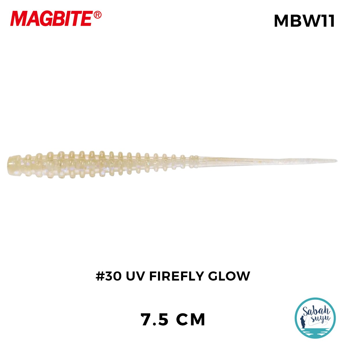 Magbite Tai Rubber Booty Boost 7.5cm #30 UV Firefly Glow Kokulu Silikon Yem (6 Adet)