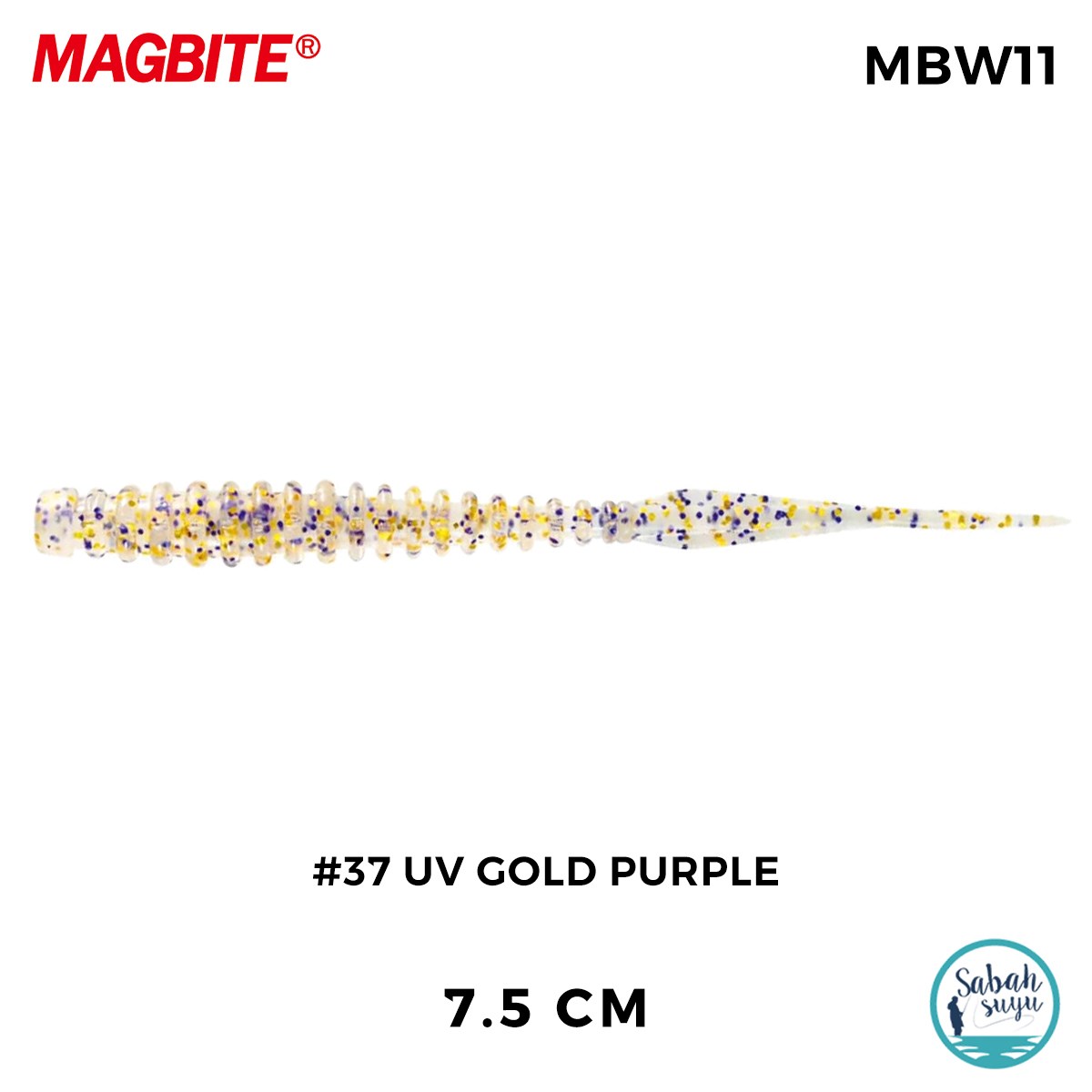 Magbite Tai Rubber Booty Boost 7.5cm #37 UV Gold Purple Kokulu Silikon Yem (6 Adet)
