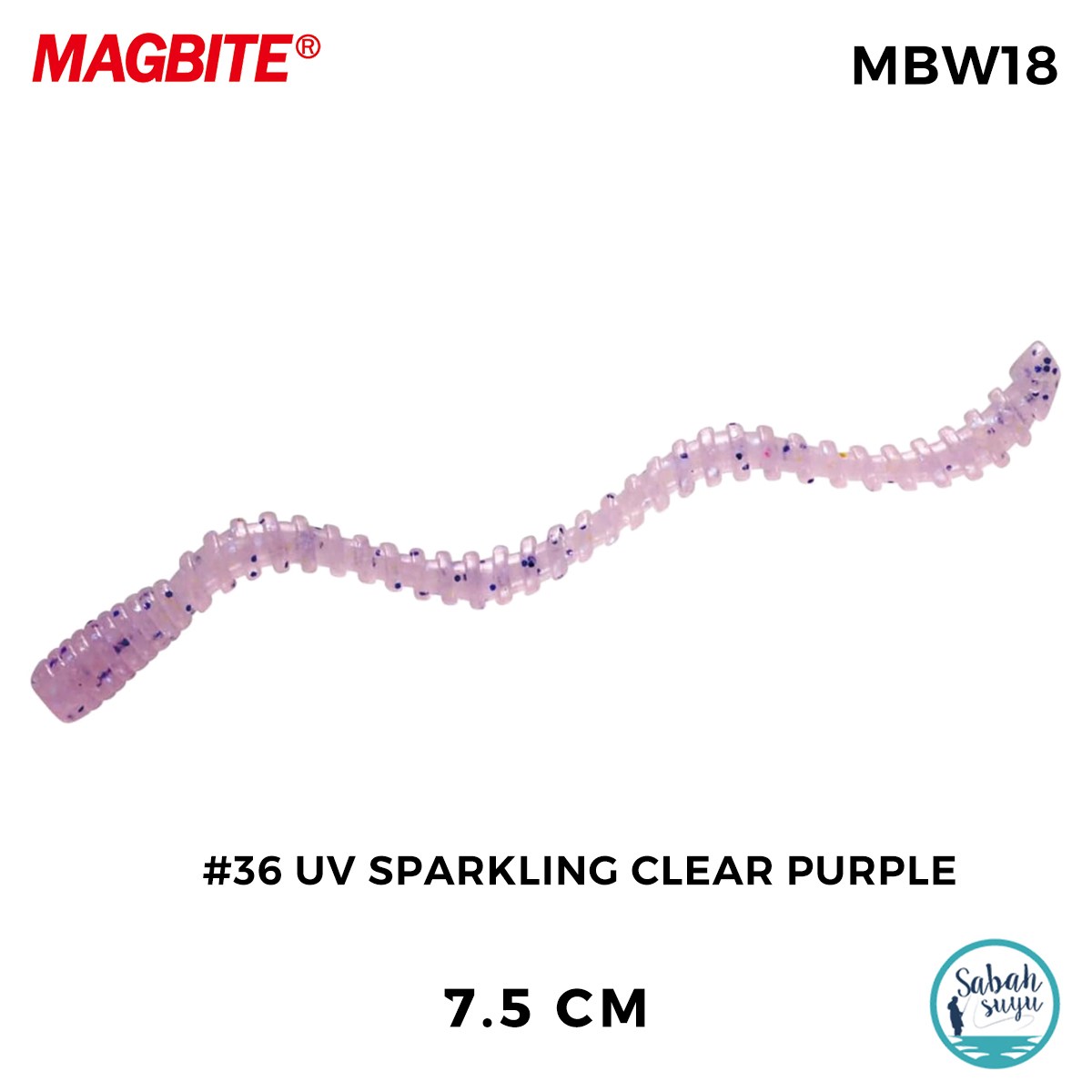 Magbite Tai Rubber Bug 7.5cm #36 UV Sparkling Clear Purple Kokulu Silikon Kurt (5 Adet)