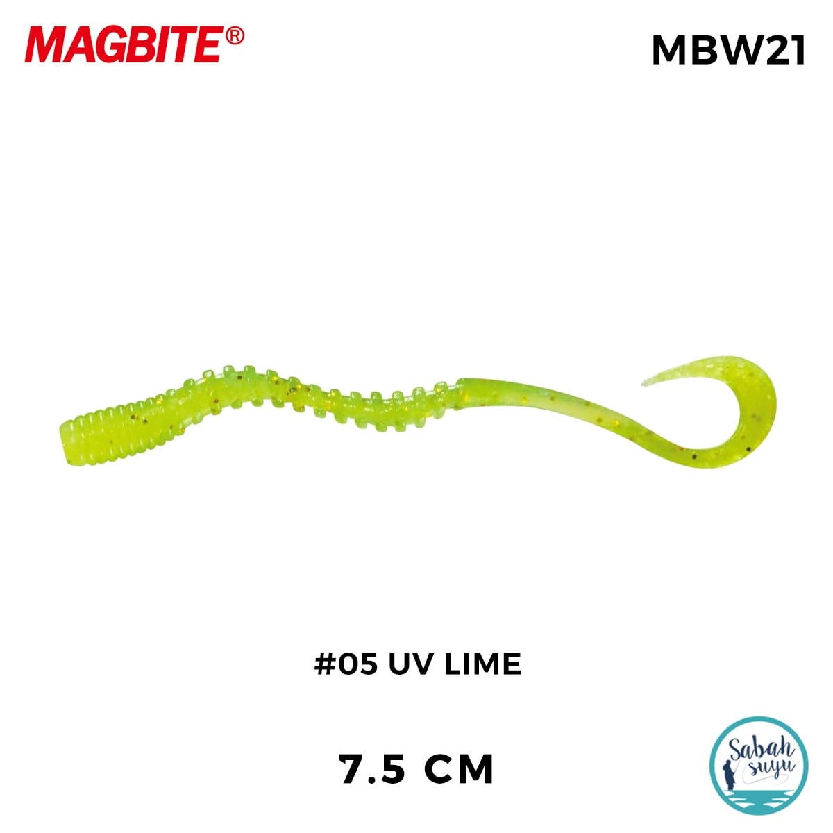 Magbite Tai Rubber Bug Curly 7.5cm #05 UV Lime Kokulu Silikon Kurt (5 Adet)