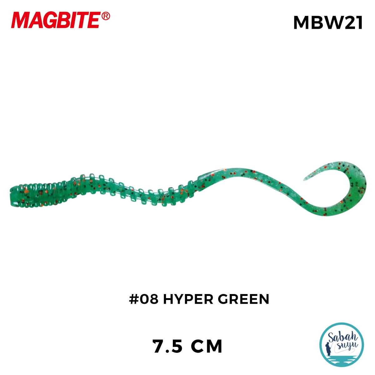 Magbite Tai Rubber Bug Curly 7.5cm #08 Hyper Green Kokulu Silikon Kurt (5 Adet)