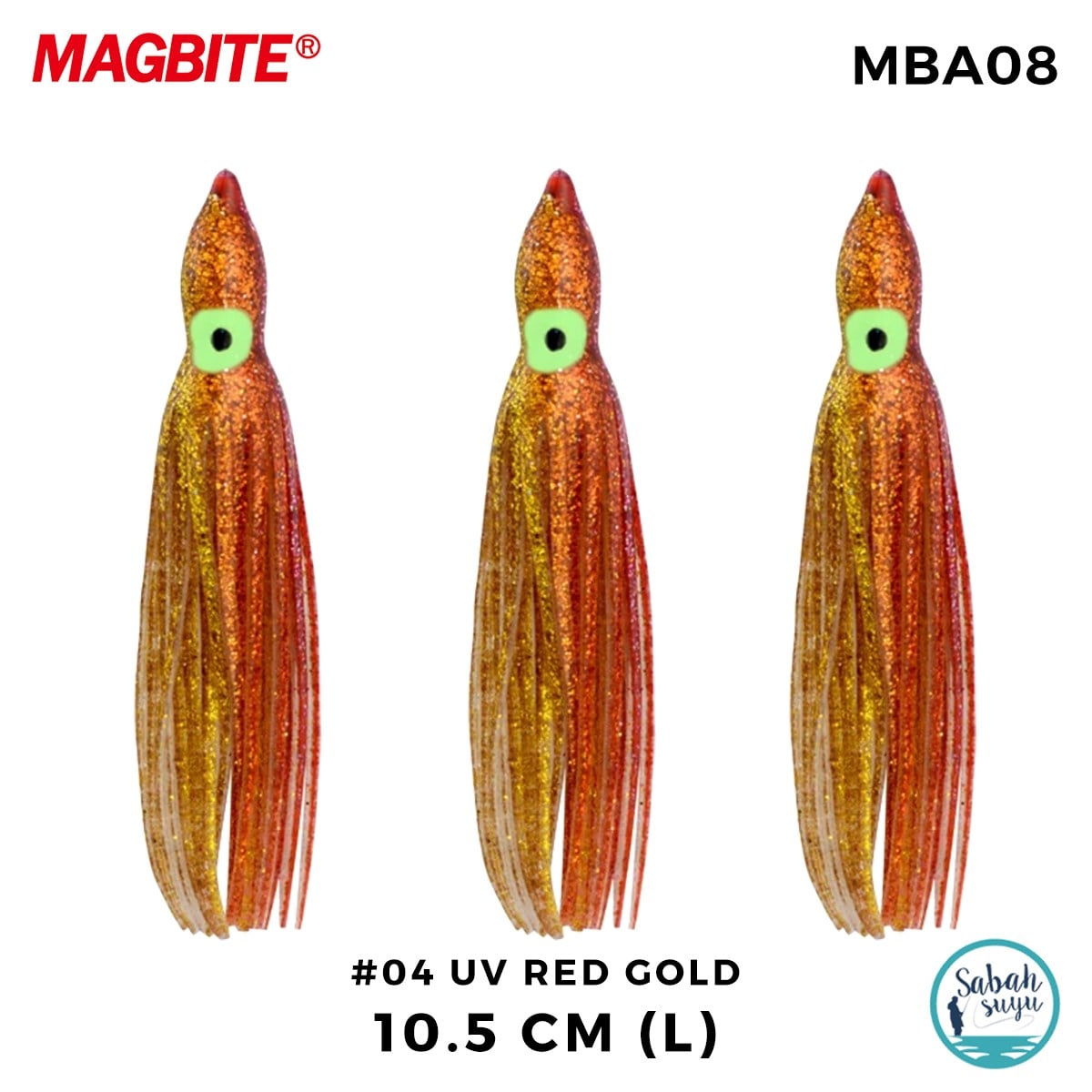 Magbite Tako Bait Silikon Ahtapot L 10.5cm #4 UV Red Gold (3 Adet)