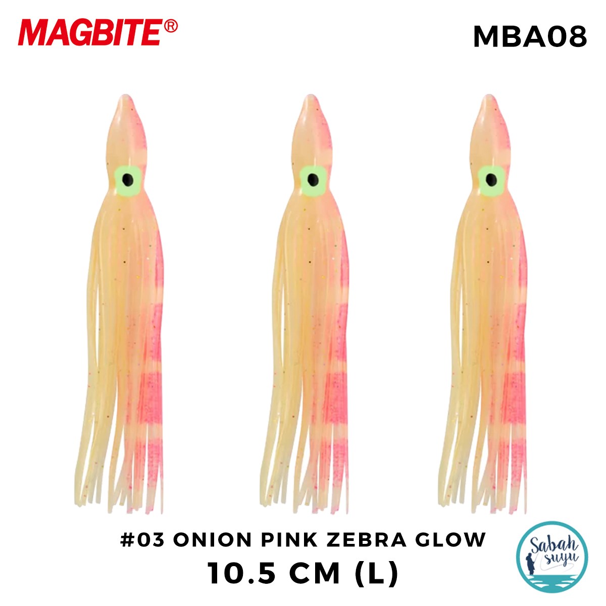 Magbite Tako Bait Silikon Ahtapot L 10.5cm #3 Onion Pink Zebra Glow (3 Adet)
