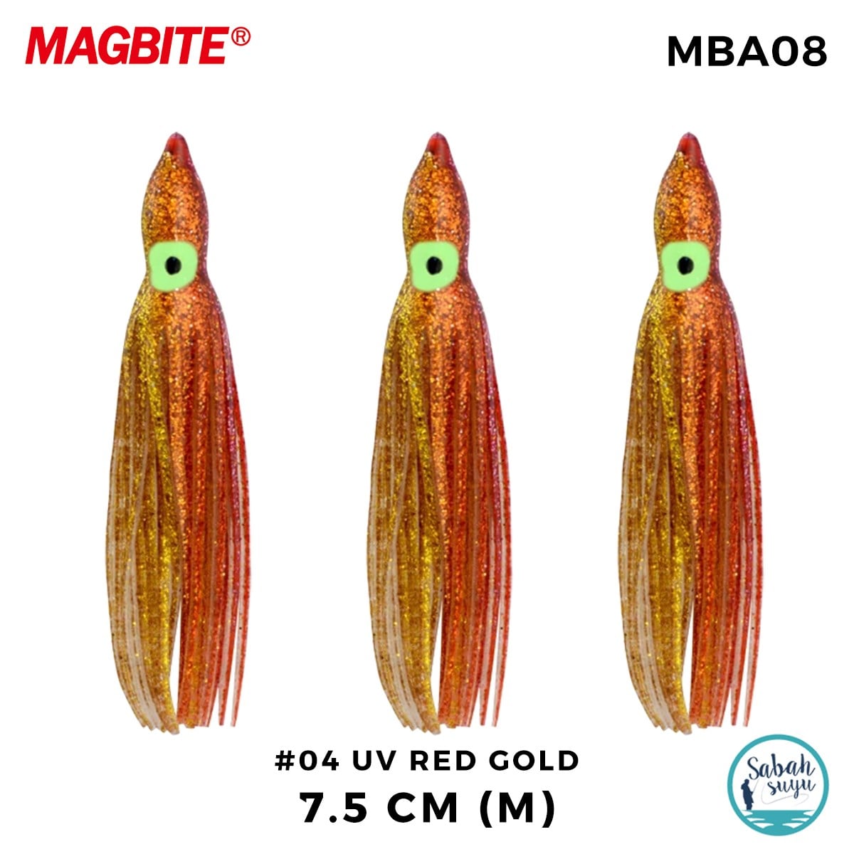 Magbite Tako Bait Silikon Ahtapot M 7.5cm #4 UV Red Gold (3 Adet)