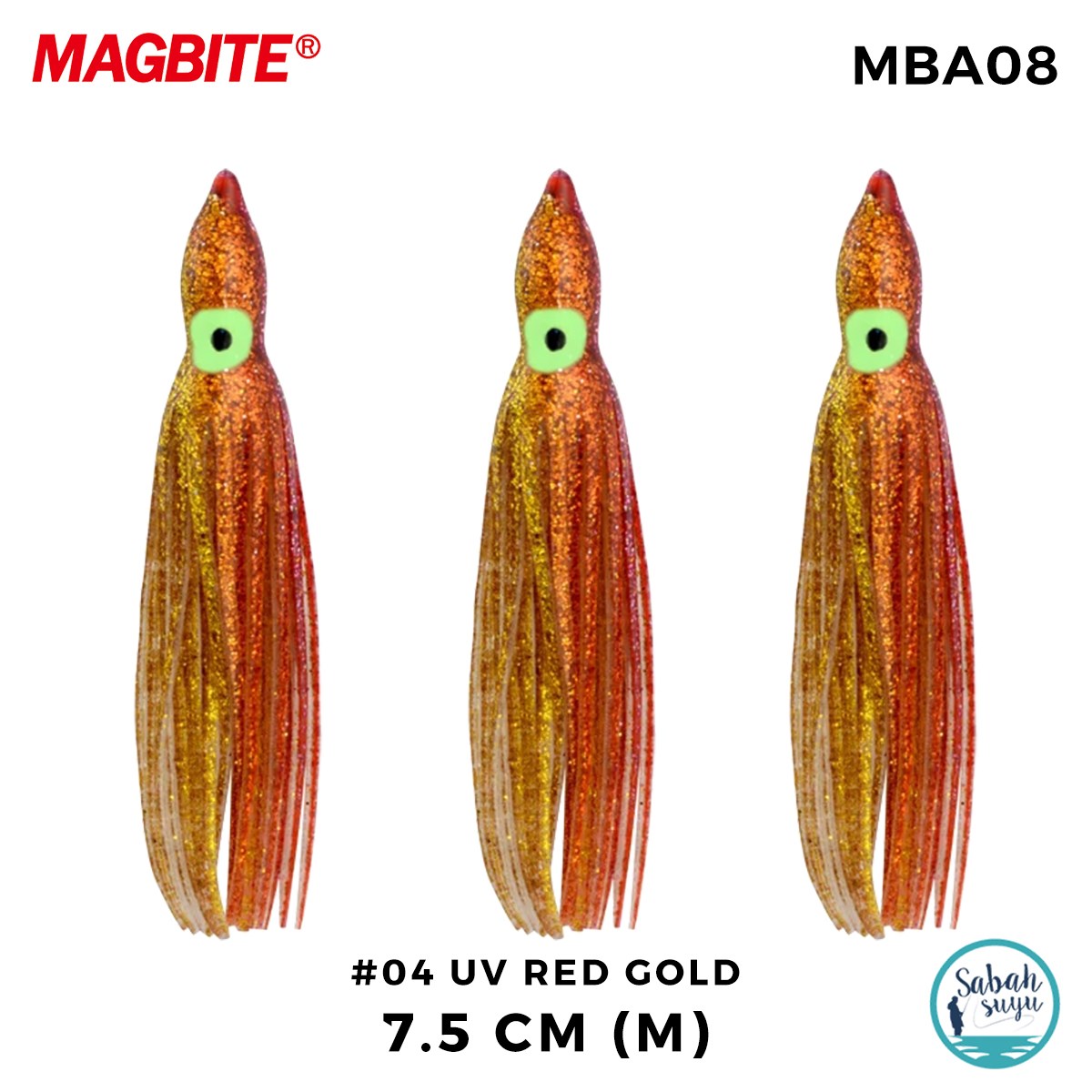 Magbite Tako Bait Silikon Ahtapot M 7.5cm #4 UV Red Gold (3 Adet)
