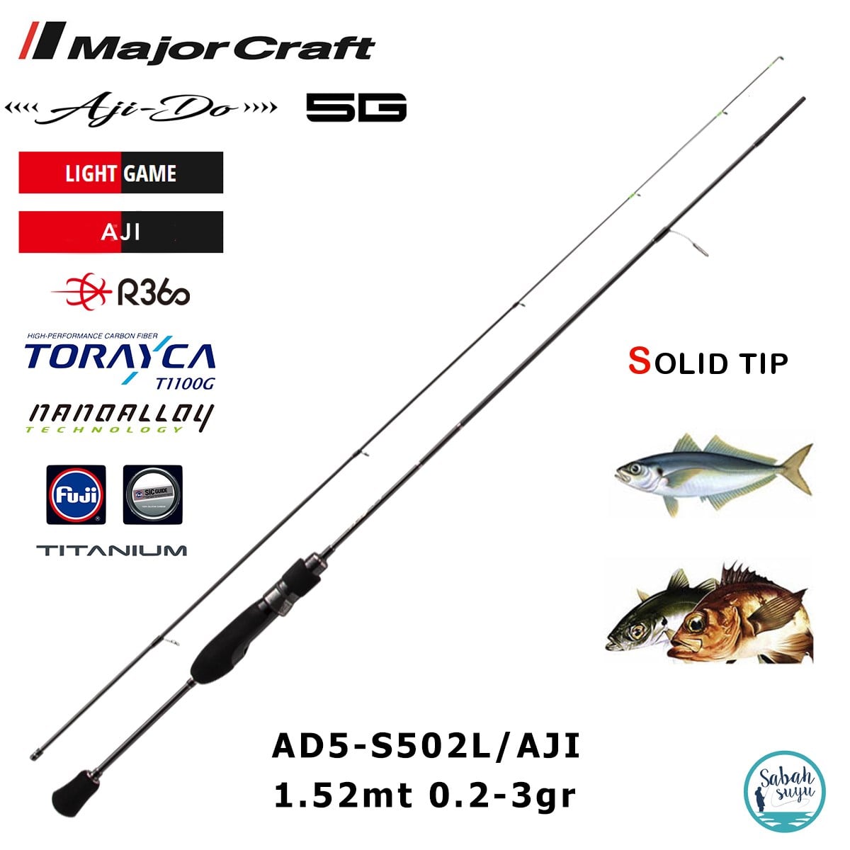 Major Craft 5G Ajido AD5-S502L/AJI 1.52mt 0.2-3gr (2P) LRF Kamış