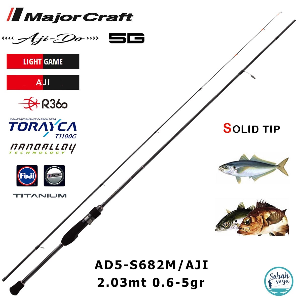Major Craft 5G Ajido AD5-S682M/AJI 2.03mt 0.6-5gr (2P) LRF Kamış