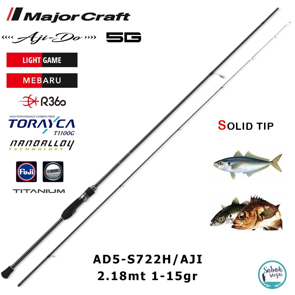 Major Craft 5G Ajido AD5-S722H/AJI 2.18mt 1-15gr (2P) LRF Kamış