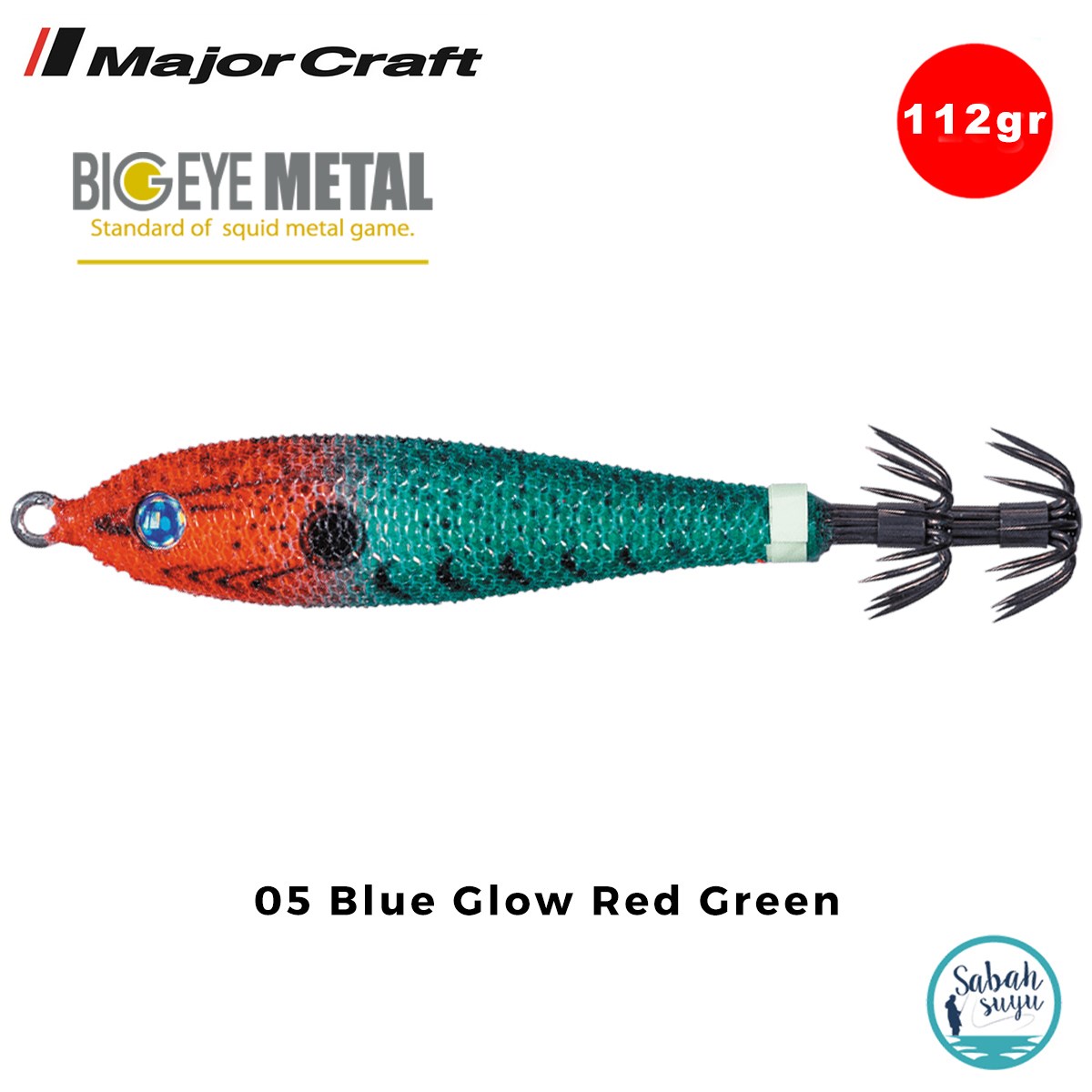 Major Craft Big Eye Metal Kalamar Zokası 112gr BEM-30 #05 Blue Glow Red Green