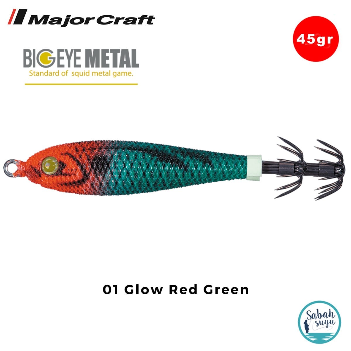 Major Craft Big Eye Metal Kalamar Zokası 45gr BEM-12 #01 Glow Red Green