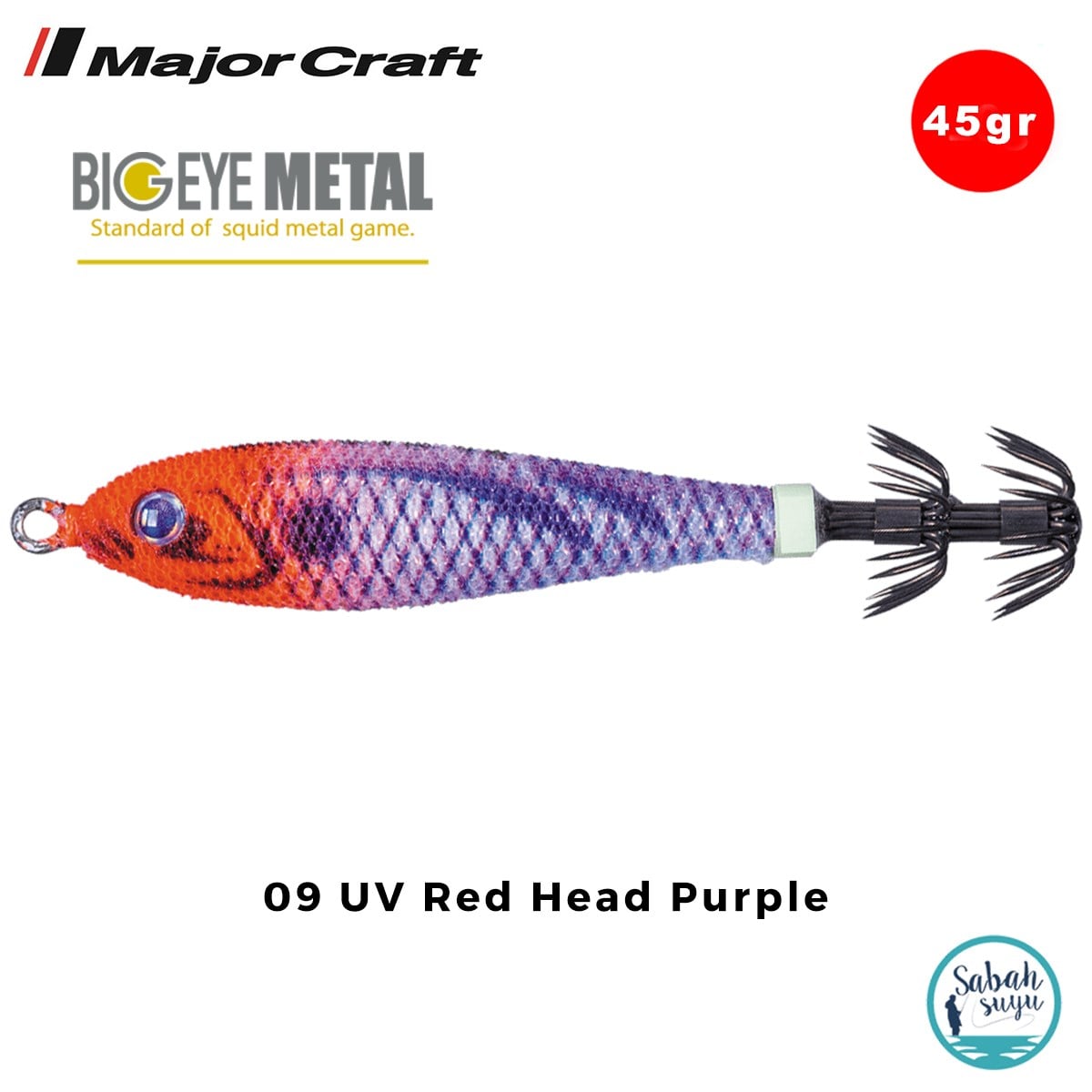 Major Craft Big Eye Metal Kalamar Zokası 45gr BEM-12 #09 UV Red Head Purple