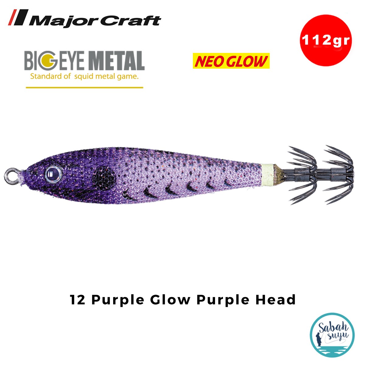 Major Craft Big Eye Metal Kalamar Zokası 112gr BEM-30 #12 Purple Glow Purple Head