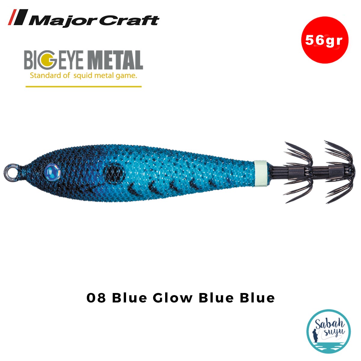Major Craft Big Eye Metal Kalamar Zokası 56gr BEM-15 #08 Blue Glow Blue Blue