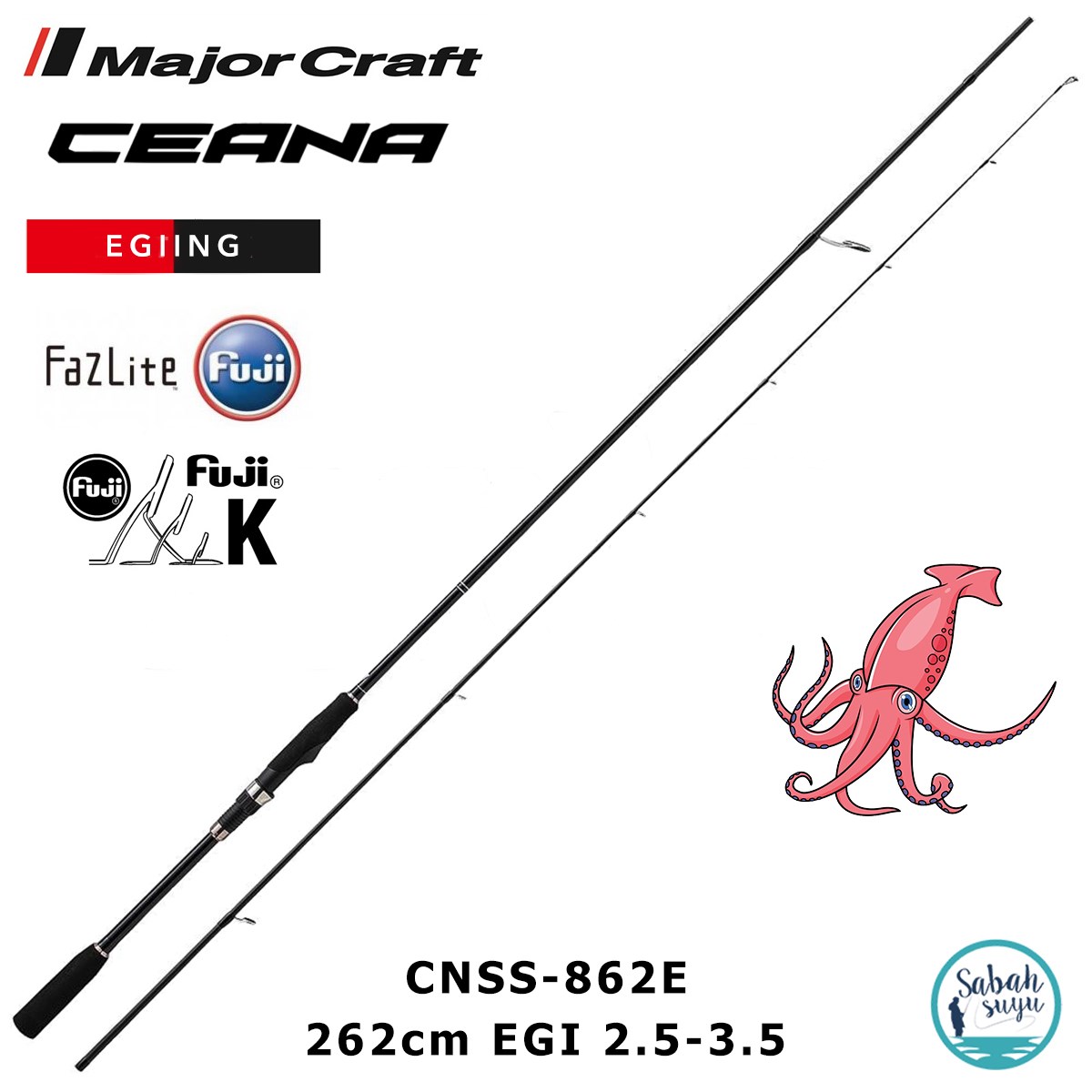 Major Craft Ceana CNSS-862E Eging 262cm EGI 2.5-3.5 (2P) Spin Kamış
