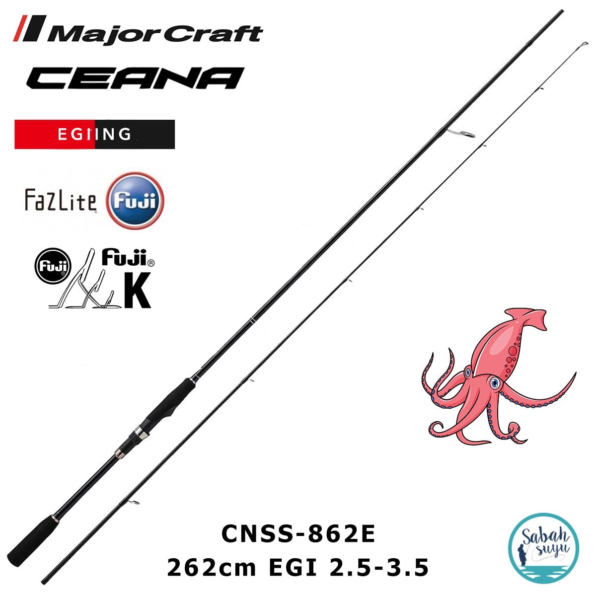 Major Craft Ceana CNSS-862E Eging 262cm EGI 2.5-3.5 (2P) Spin Kamış