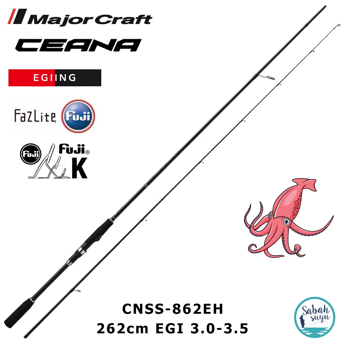 Major Craft Ceana CNSS-862EH Eging 262cm EGI 3.0-3.5 (2P) Spin Kamış
