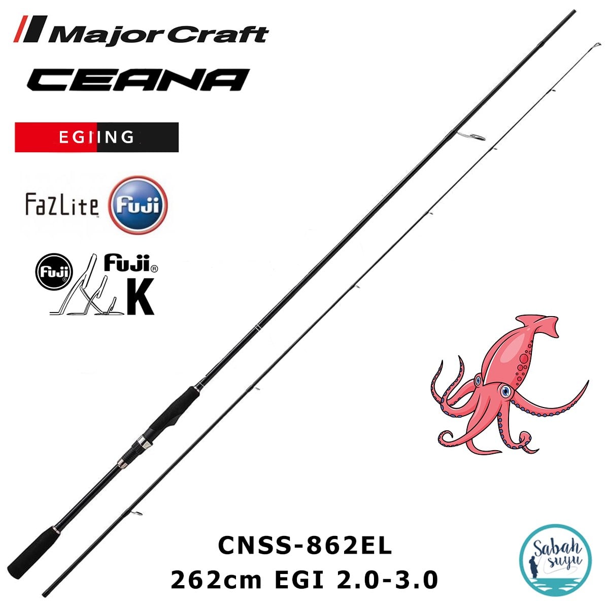 Major Craft Ceana CNSS-862EL Eging 262cm EGI 2.0-3.0 (2P) Spin Kamış
