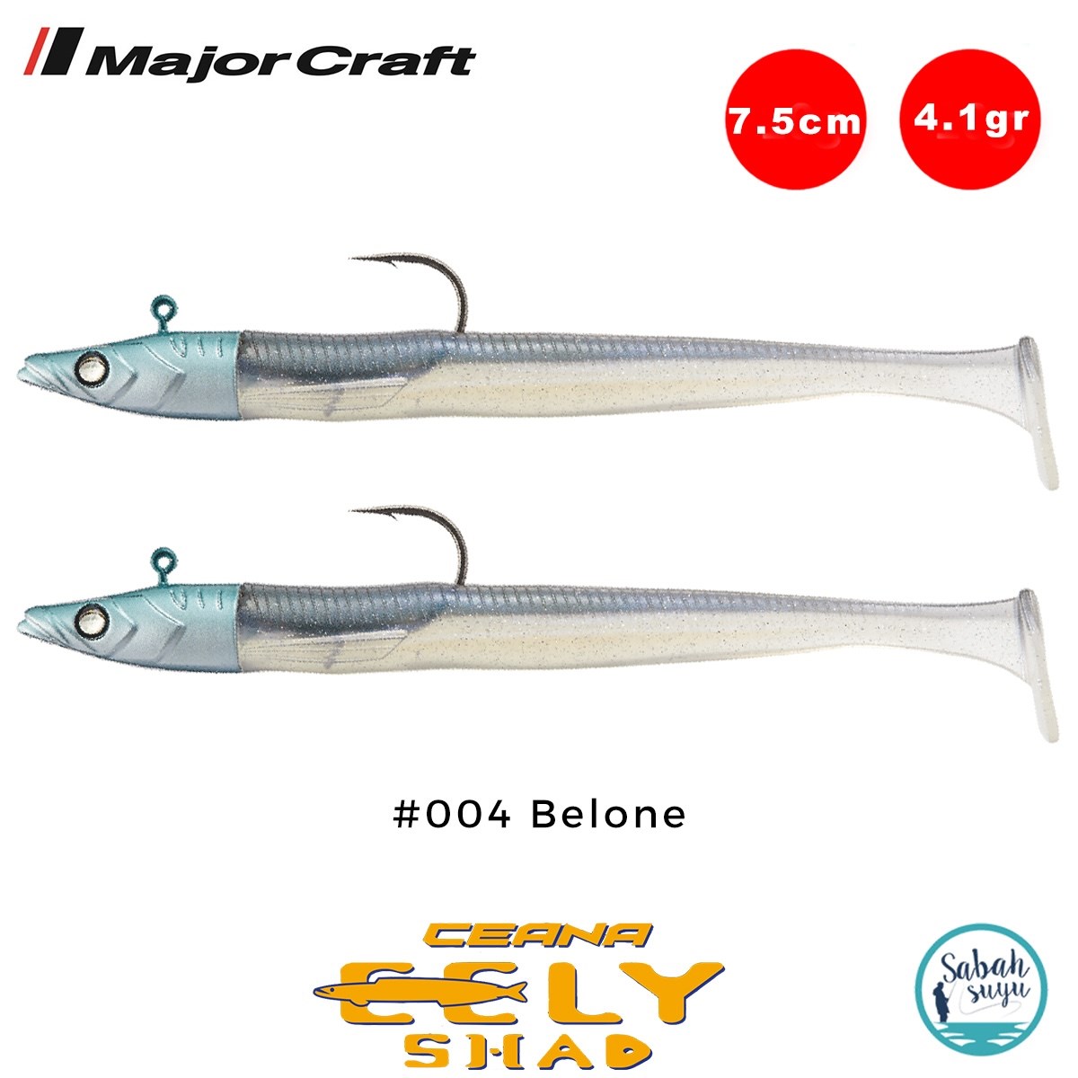 Major Craft Ceana Eely Shad CES-75 7.5cm 4.1gr Silikon Balık #004 Belone