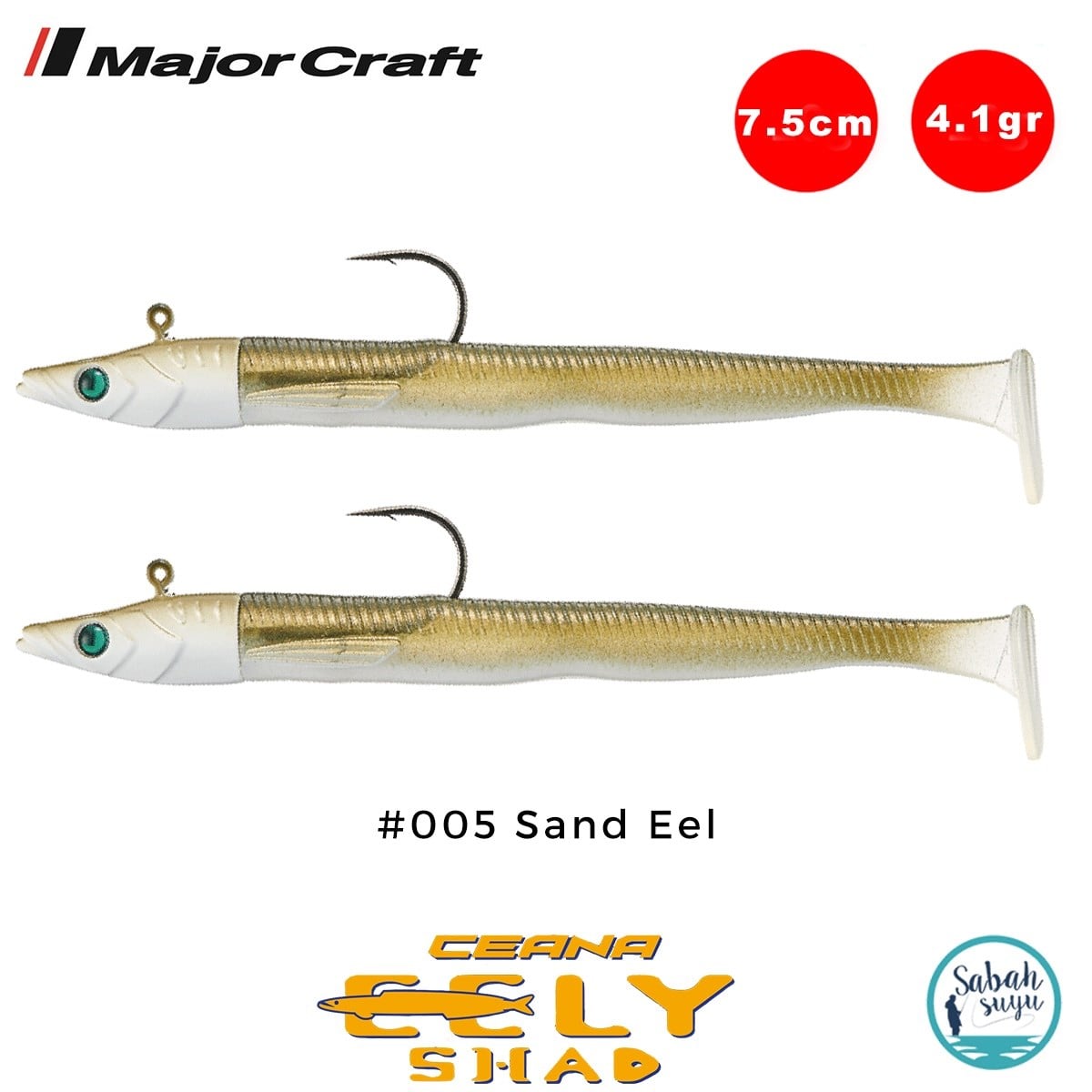Major Craft Ceana Eely Shad CES-75 7.5cm 4.1gr Silikon Balık #005 Sand Eel