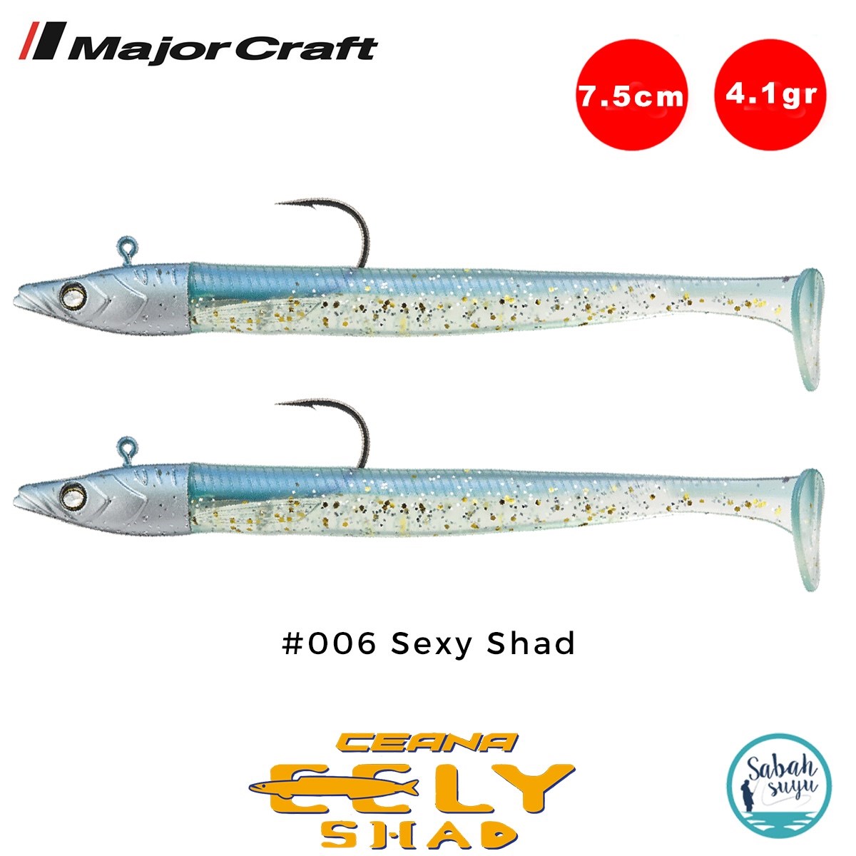 Major Craft Ceana Eely Shad CES-75 7.5cm 4.1gr Silikon Balık #006 Sexy Shad