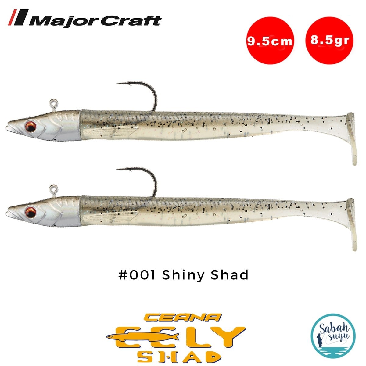 Major Craft Ceana Eely Shad CES-95 9.5cm 8.5gr Silikon Balık #001 Shiny Shad