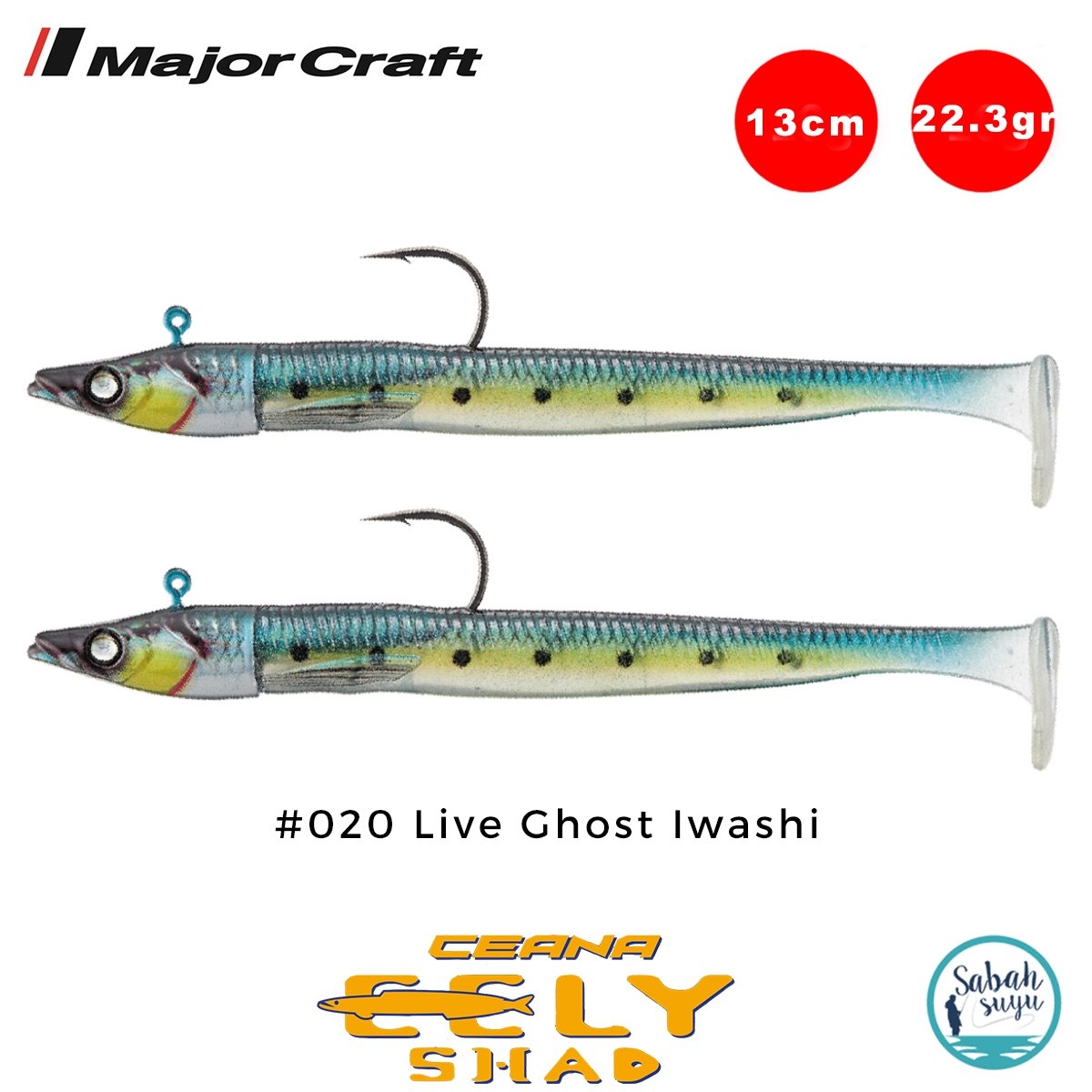 Major Craft Ceana Eely Shad CESL-130 13cm 22.3gr Silikon Balık #020 Live Ghost Iwashi