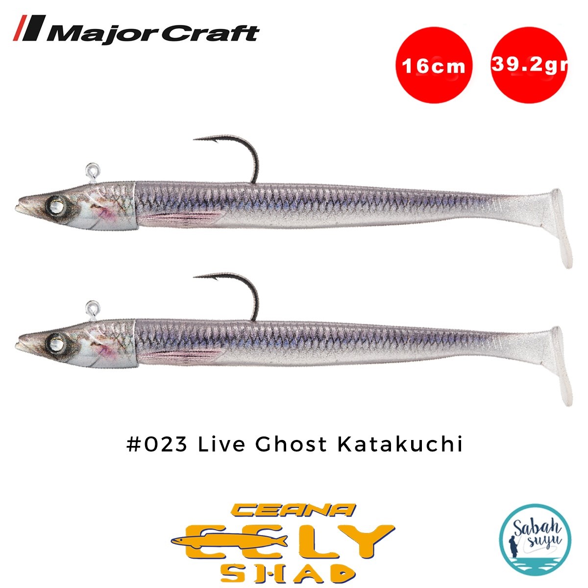 Major Craft Ceana Eely Shad CESL-160 16cm 39.2gr Silikon Balık #023 Live Ghost Katakuchi