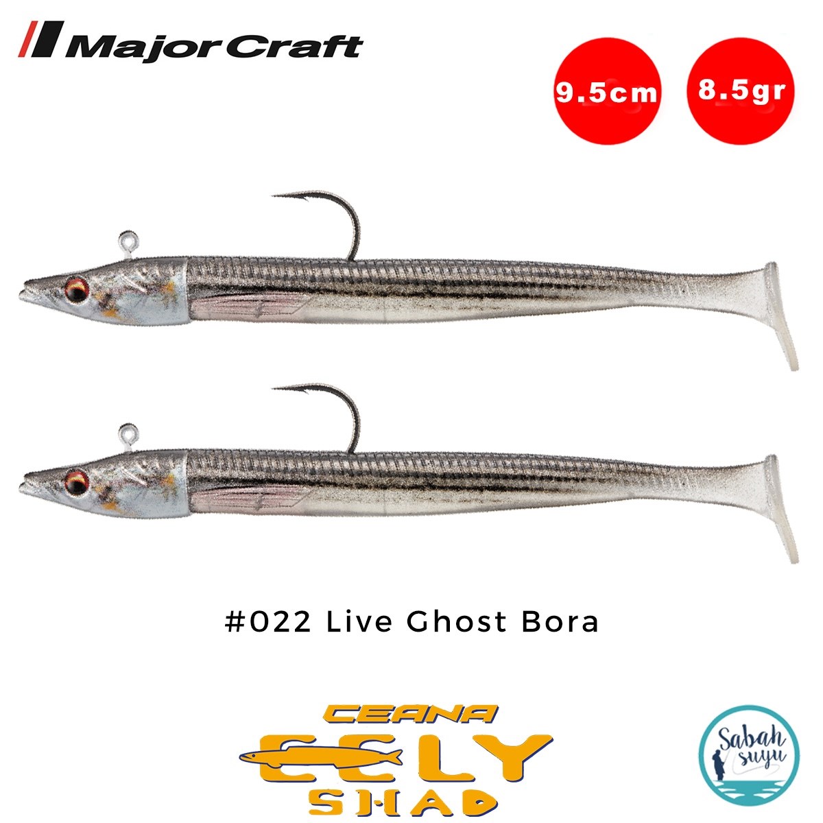 Major Craft Ceana Eely Shad CESL-95 9.5cm 8.5gr Silikon Balık #022 Live Ghost Bora