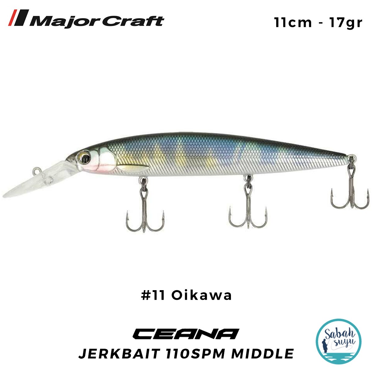 Major Craft Ceana Jerkbait 110SPM Middle 11cm 17gr #11 Oikawa