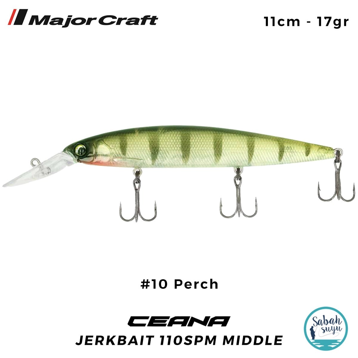 Major Craft Ceana Jerkbait 110SPM Middle 11cm 17gr #10 Perch