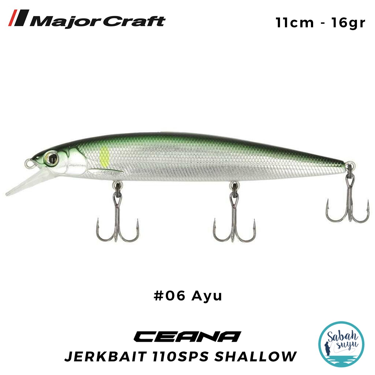 Major Craft Ceana Jerkbait 110SPS Shallow 11cm 16gr #06 Ayu