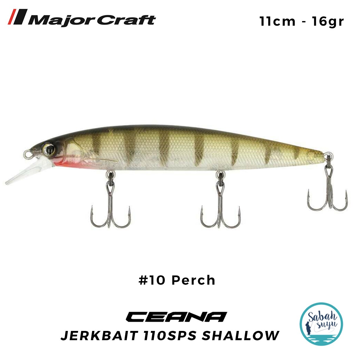 Major Craft Ceana Jerkbait 110SPS Shallow 11cm 16gr #10 Perch
