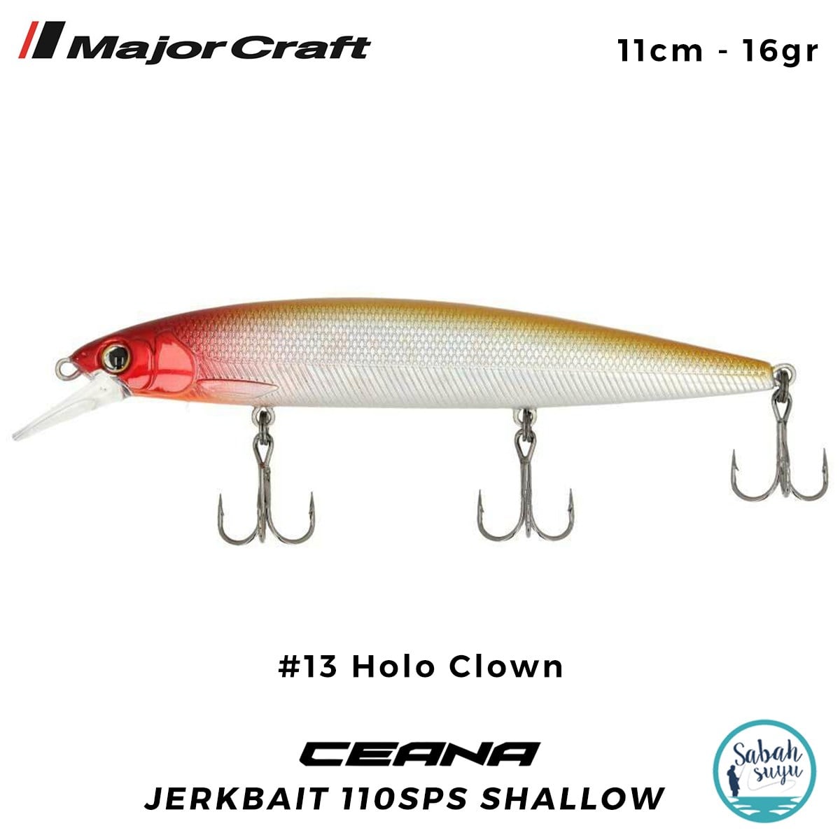 Major Craft Ceana Jerkbait 110SPS Shallow 11cm 16gr #13 Holo Clown
