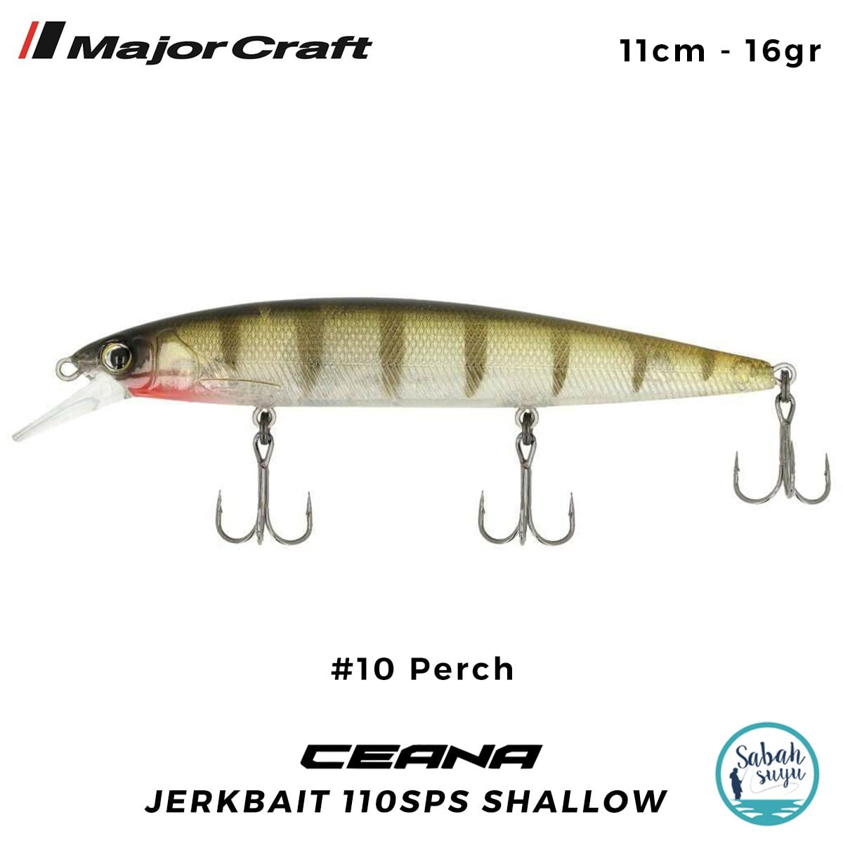 Major Craft Ceana Jerkbait 110SPS Shallow 11cm 16gr #10 Perch