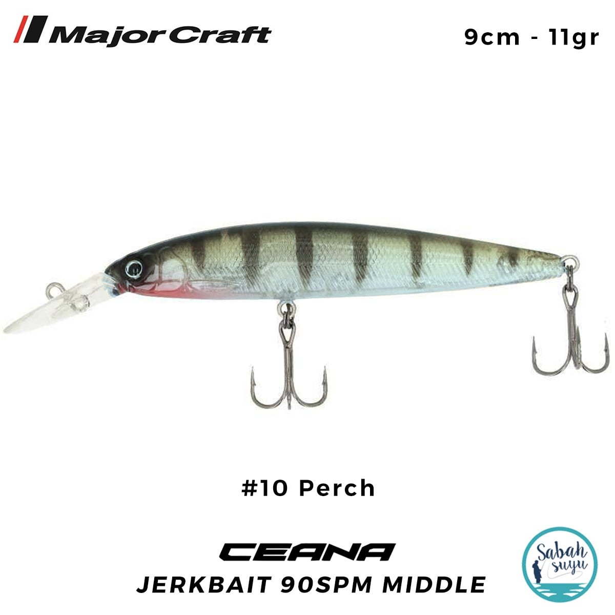Major Craft Ceana Jerkbait 90SPM Middle 9cm 11gr #10 Perch